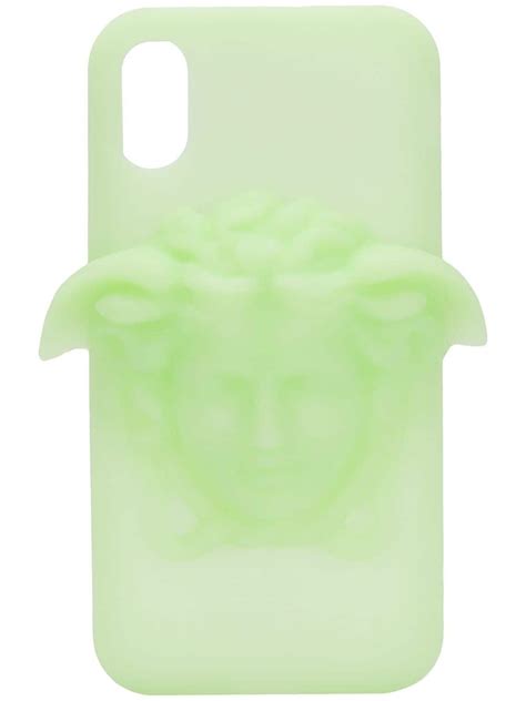 VERSACE iPhone X NEW Case Medusa Green Glow In Dark 